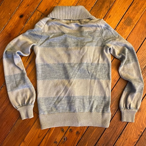 Madewell Wallace Wool Striped Shawl Collar Zip Sweater Size XS - Picture 2 of 8